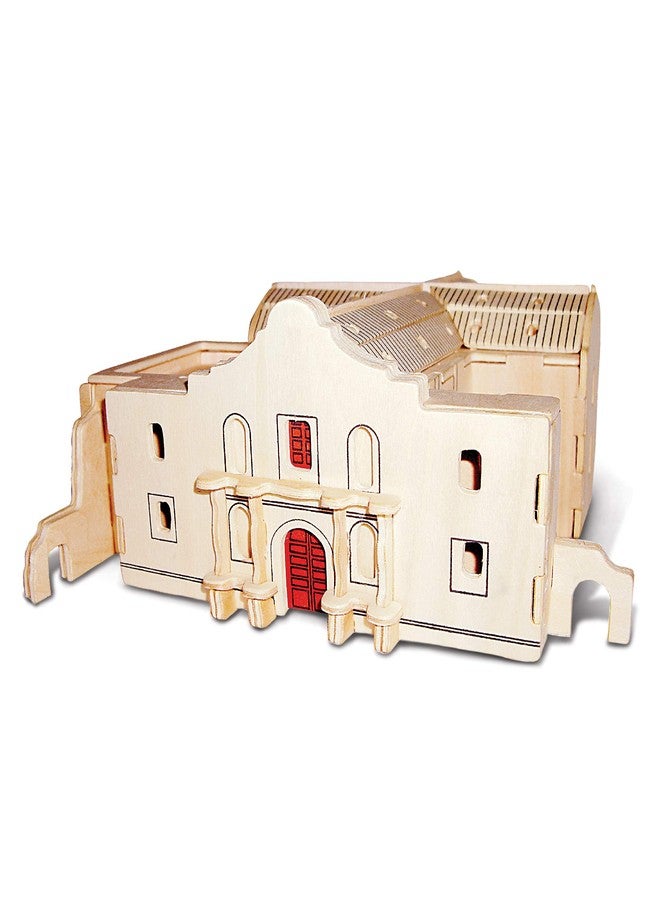 Puzzled The Alamo 3D Puzzle Wood Building Kit - 3D Wooden Puzzle Model Building Kits for Kids and Adults, Fun Educational Construction DIY Wooden Projects, Paint and Build Craft Toy - 57 Pieces - Image 1